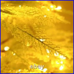 6 Ft Artificial Full Christmas Tree Includes LED Lights & Metal Stand Xmas Decor