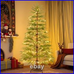 6 Ft Artificial Full Christmas Tree Includes LED Lights & Metal Stand Xmas Decor