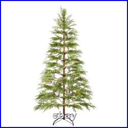 6 Ft Artificial Full Christmas Tree Includes LED Lights & Metal Stand Xmas Decor