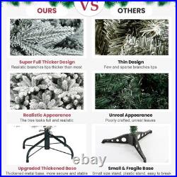 6 Ft Artificial Snow Flocked Christmas Tree 1100 PE/PVCBranches? 2YEAR WARRANTY