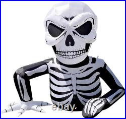 6 Ft Halloween Inflatable Half Body Skeleton Skull Decorations, Day of The De
