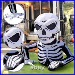 6 Ft Halloween Inflatable Half Body Skeleton Skull Decorations, Day of The De