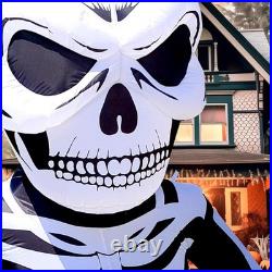 6 Ft Halloween Inflatable Half Body Skeleton Skull Decorations, Day of The De