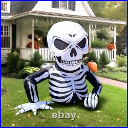 6 Ft Halloween Inflatable Half Body Skeleton Skull Decorations, Day of The De