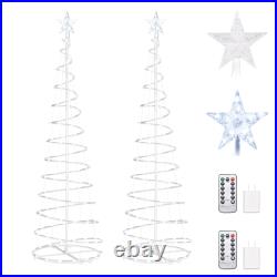 6 Ft LED Spiral Tree Light Cool White 182 LEDs USB Powered Decoration 2 Pack