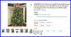 6 Ft Pre-Lit Premium Green Blue Fir Artificial Christmas Tree, Multi Color LEDs