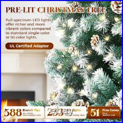 6 Ft Prelit Christmas Tree with 233 LED Lights, App Control, Slim Pencil Christm
