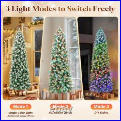 6 Ft Prelit Christmas Tree with 233 LED Lights, App Control, Slim Pencil Christm