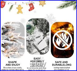 6 Ft Prelit Flocked Christmas Tree Artificial Frosted Fir Tree With 400 lights