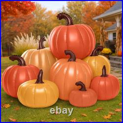 6 Ft Tall Fall Thanksgiving Pumpkin Inflatable Decorations with Build-In Leds Fa
