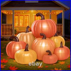 6 Ft Tall Fall Thanksgiving Pumpkin Inflatable Decorations with Build-In Leds Fa
