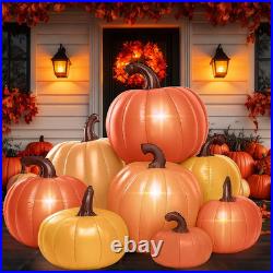 6 Ft Tall Fall Thanksgiving Pumpkin Inflatable Decorations with Build-In Leds Fa