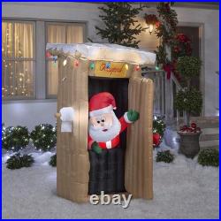 6' Gemmy Animated Airblown Inflatable Christmas Santa Claus in Outhouse