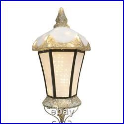 6' Lighted Warm White LED Gold Christmas Lamp Post Outdoor Lawn Holiday Decor