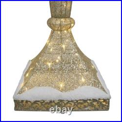 6' Lighted Warm White LED Gold Christmas Lamp Post Outdoor Lawn Holiday Decor