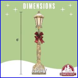 6' Lighted Warm White LED Gold Christmas Lamp Post Outdoor Lawn Holiday Decor