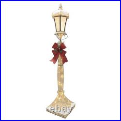 6' Lighted Warm White LED Gold Christmas Lamp Post Outdoor Lawn Holiday Decor