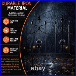 6 Pack Halloween Skull Fence for Garden Outdoor Halloween Spooky Gothic Yard Dec