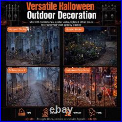 6 Pack Halloween Skull Fence for Garden Outdoor Halloween Spooky Gothic Yard Dec