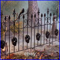 6 Pack Halloween Skull Fence for Garden Outdoor Halloween Spooky Gothic Yard Dec