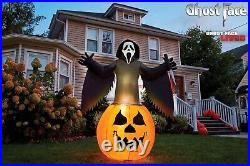 6' Scream Ghost Face Pumpkin Inflatable Lawn Prop Halloween Decor Fun World