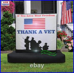 6' Self-Inflatable Lighted Patriotic/Memorial Day Thank a Vet Sign Yard Decor 6' Self-Inflatable Lighted Patriotic/Memorial Day Thank a Vet Sign Yard Decor