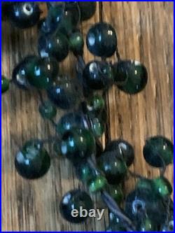 6 Strands Pottery Barn Green Beaded Glass Pepperberry Garland Vintage