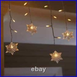 6 boxes GE StayBright 150 ct Warm White LED Motion Snowflake Icicle Lights NEW