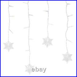 6 boxes GE StayBright 150 ct Warm White LED Motion Snowflake Icicle Lights NEW