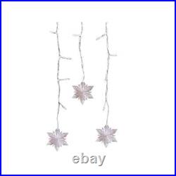 6 boxes GE StayBright 150 ct Warm White LED Motion Snowflake Icicle Lights NEW