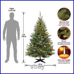 6 ft Pre-Lit Kincaid Spruce Artificial Christmas Tree, 400 Multicolor Lights