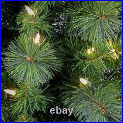 6 ft. Pre-Lit Nooksack Fir Pencil Slim Artificial Christmas Tree with LED Lights