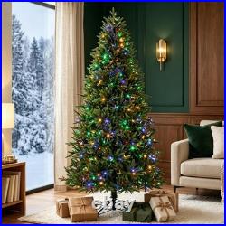 6 ft Pre-Lit Nordmann Fir Artificial Christmas Tree, Hinged Branches Realistic