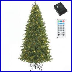6 ft Pre-Lit Nordmann Fir Artificial Christmas Tree, Hinged Branches Realistic