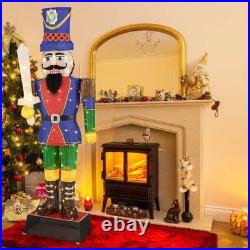 6 ft Pre-Lit Nutcracker with Sword 110 LED Lights Zip Ties & Ground Stakes