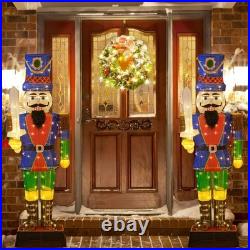 6 ft Pre-Lit Nutcracker with Sword 110 LED Lights Zip Ties & Ground Stakes