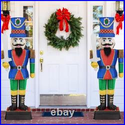 6 ft Pre-Lit Nutcracker with Sword 110 LED Lights Zip Ties & Ground Stakes
