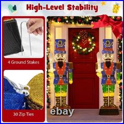 6 ft Pre-Lit Nutcracker with Sword 110 LED Lights Zip Ties & Ground Stakes