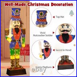 6 ft Pre-Lit Nutcracker with Sword 110 LED Lights Zip Ties & Ground Stakes