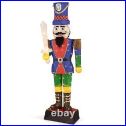 6 ft Pre-Lit Nutcracker with Sword 110 LED Lights Zip Ties & Ground Stakes