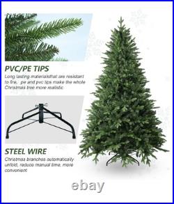 6 ft christmas tree with 1413 PE&PVC Mixed Branch Tips Unlit Hinged Premium Tree