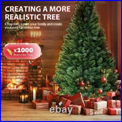6ft Artificial Christmas Tree Unlit Premium Pine 1000 Tips with Foldable Stand