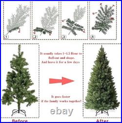 6ft Artificial Christmas Tree Unlit Premium Pine 1000 Tips with Foldable Stand