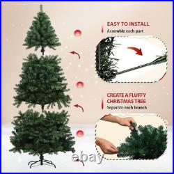 6ft Artificial Christmas Tree Unlit Premium Pine 1000 Tips with Foldable Stand