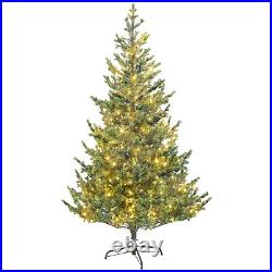 6ft Artificial Sparse Cedar Christmas Tree with LED Lights