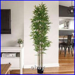 6ft Bamboo Artificial Tree, Faux Bamboo Plant, Artificial Plant with 6 Trunks