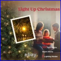 6ft Christmas Tree 493 Branches Tips Xmas Decoration with 200 LEDs Light 8 modes
