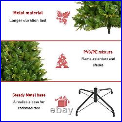 6ft Pre-lit PVC Luxurious Artificial Christmas Tree Hinged 260 LED Xmas Decor