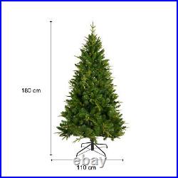 6ft Pre-lit PVC Luxurious Artificial Christmas Tree Hinged 260 LED Xmas Decor