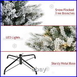 6ft Prelit Flocked Artificial Christmas Tree with 1580 Realistic Branch Auto Open